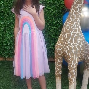 Wonder Nation Rainbow Tulle Dress Girls Lilac 7 8